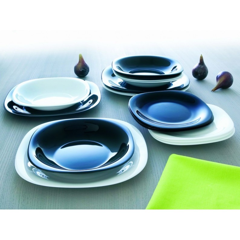 colore Nero Set da 18 piatti da dessert in vetro opale Arcopal by Luminarc Domitille 