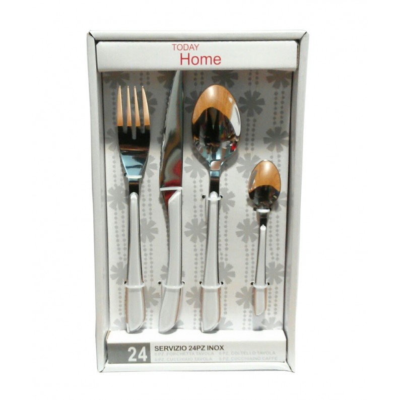 Servizio Posate Pinti Inox 24 Pezzi | Serie Cuir Nero | Nichel Free - Foto 9