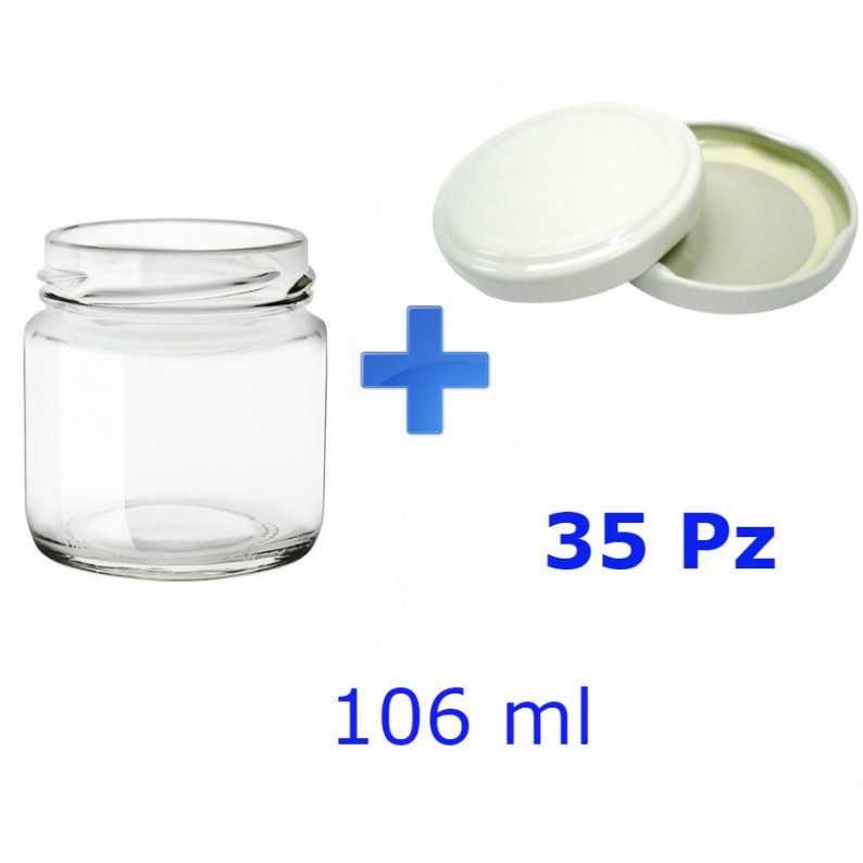 Set da 20 vasetti vasi contenitori in vetro orcio cc 106 completi di capsule