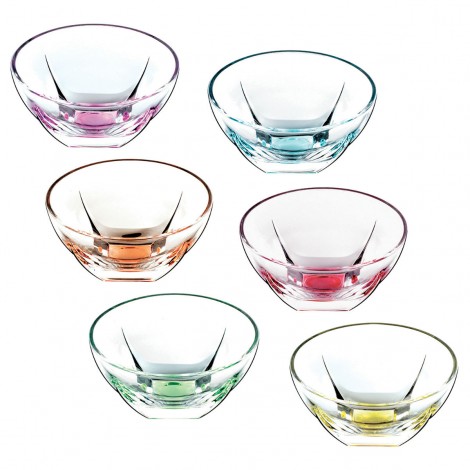 RCR Fusion 6 Bicchieri Da Acqua 27 Cl – Vetro Colorato Assortito – Arancio, Giallo, Rosa, Rosso, Verde, Viola - 2