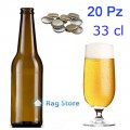 kit 20 bottiglie in vetro vuote per fare la birra da 330 ml - 33 cl