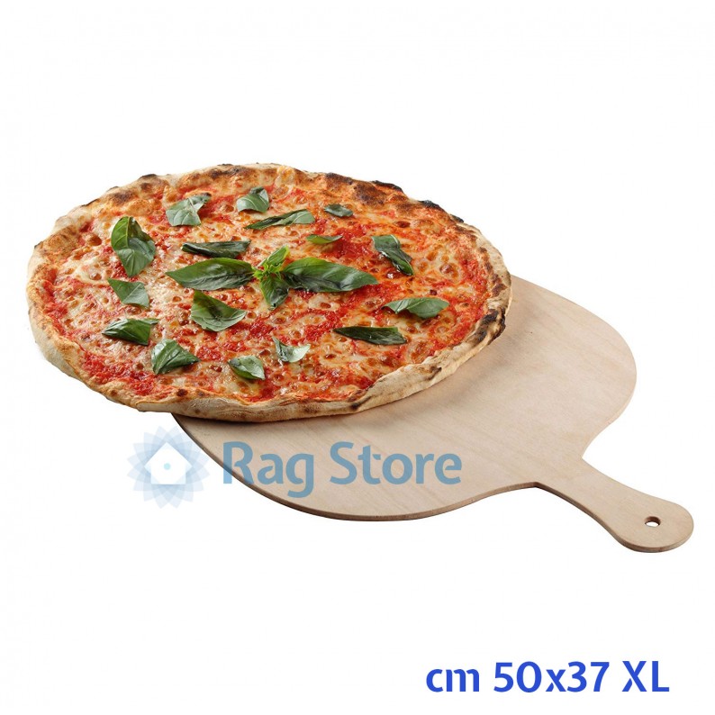 REPLOOD Pala Per Pizza XL Tagliere Vassoio In Legno Di Betulla 50x37cm Con Impugnatura Versione Large Per Infornare Pizze 