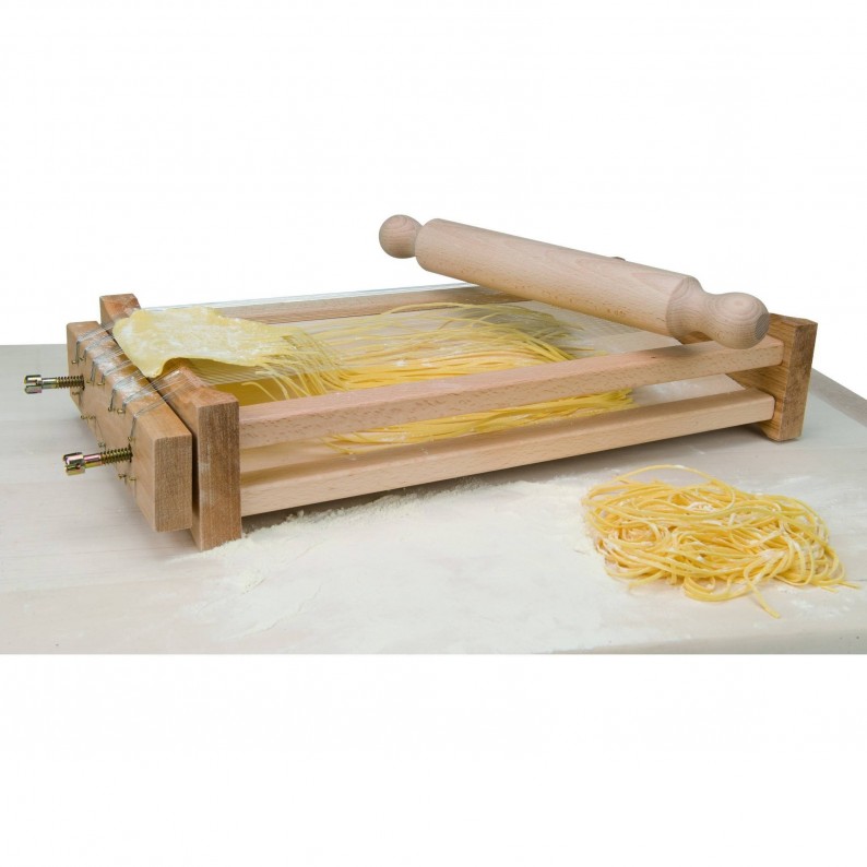 Chitarra in legno con fili in acciaio inox per pasta