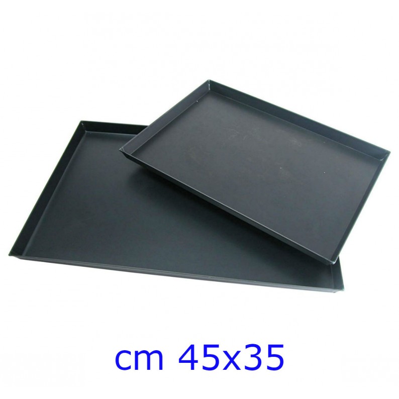 TEGLIA PIZZA LAMIERA BLU RETTANGOLARE CM 45x35