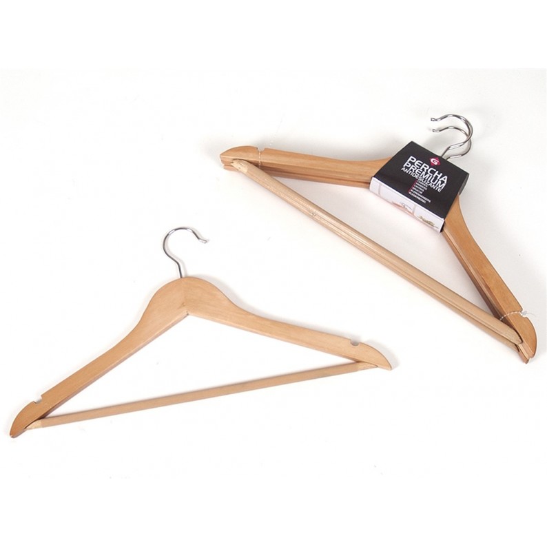 40 Grucce Appendiabiti In Legno Marrone Chiaro Per Vestiti Abiti - Foto 2