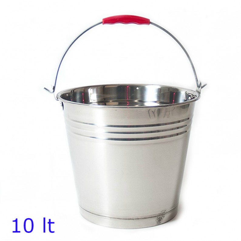Secchio In Acciaio Inox Con Coperchio E Manico 12 Litri - Spares2go - Per Garage, Sabbia, Pulizie - 2