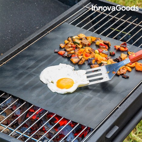 Tappetino Per Barbecue In Teflon Antiaderente, Riutilizzabile, 0,2 Mm, Resistente A 260°C, Per BBQ A Gas, Carbonella, Forno