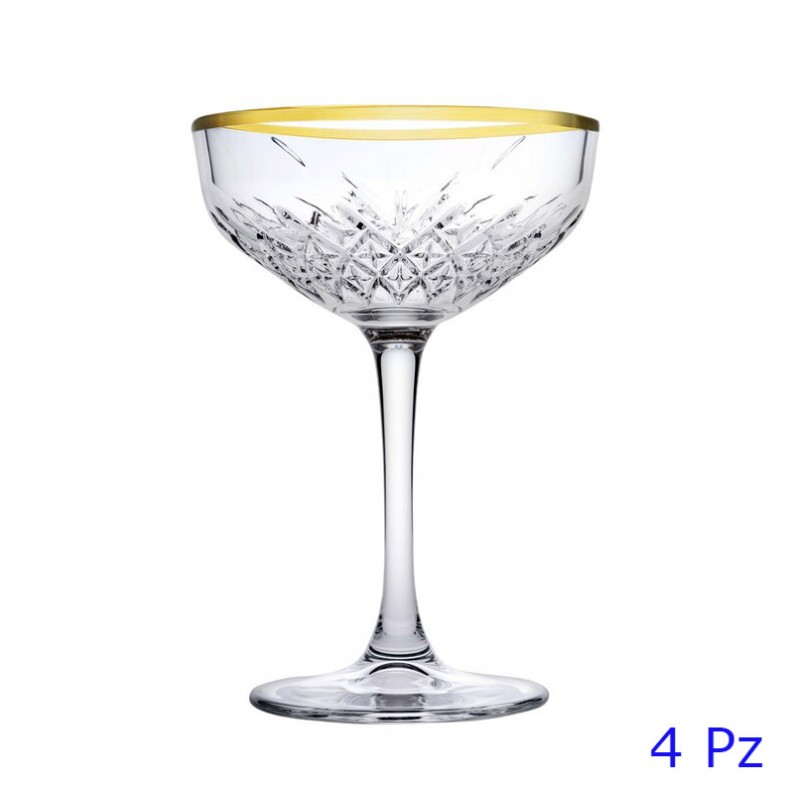 5 x 5 x 26 cm colore: oro Set di 4 bicchieri da champagne Premier Housewares Astrid 