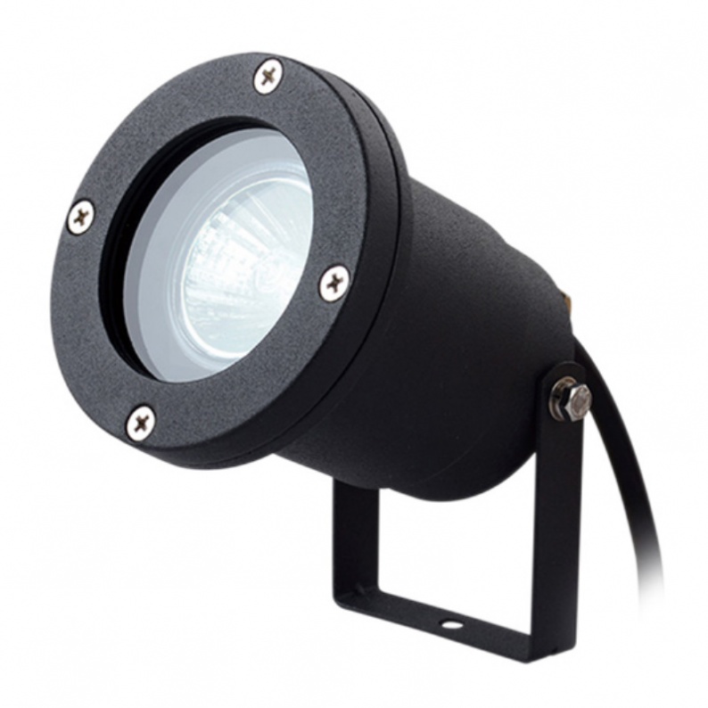 Lampada Da Parete Esterna Licht-Erlebnisse, Faretto Nero In Alluminio, Downlight Per Giardino E Terrazzo, GU10