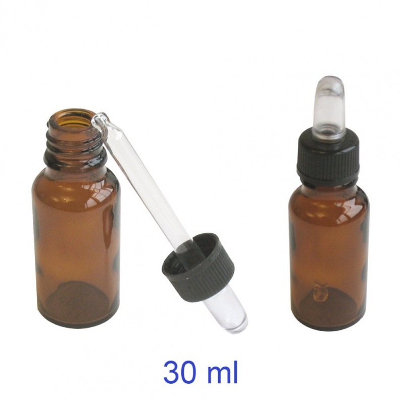Kosmetex Flacone In Vetro Ambrato Con Contagocce 30 Ml - Vuoto Per Oli Essenziali, Essenze, Profumi E Preparati Fai Da Te
