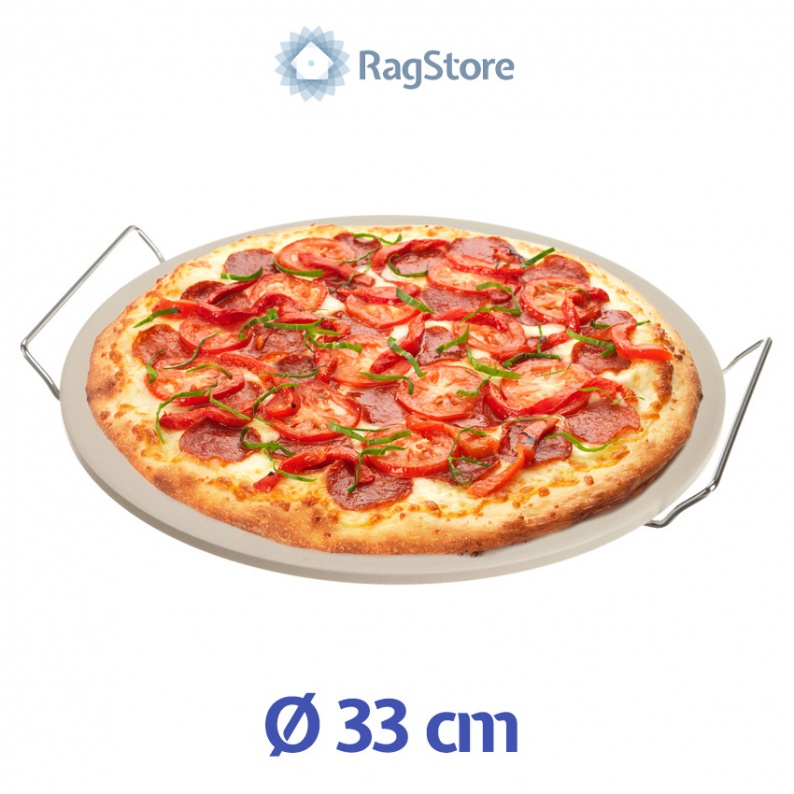 Pietra refrattaria per cottura Pizza cm 33 con supporto