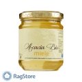 barattolo di miele pieno con 250 gr di miele e chiuso con tappo alveare colore oro
