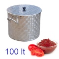 Pentola inox per salsa pomodori da 100 litri