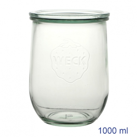 Weck - Barattolo in vetro sferico, 500 ml, con coperchio in vetro, per conserve, resistente al calore, adatto al microonde, adatto al forno, con bordo rotondo, 74, 6 pezzi