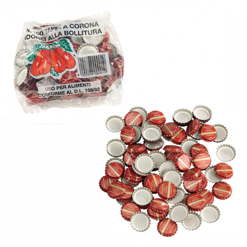 100 Tappi A Corona In Metallo Piatti Colorati Per Scrapbooking E Fai Da Te - 3