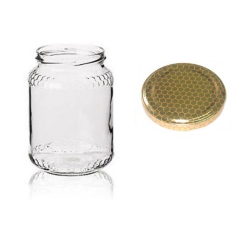 Barattolo di miele da 245 ml Vaso trasparente a forma di alveare con bastoncino gocciolante per conservare e distribuire il miele 