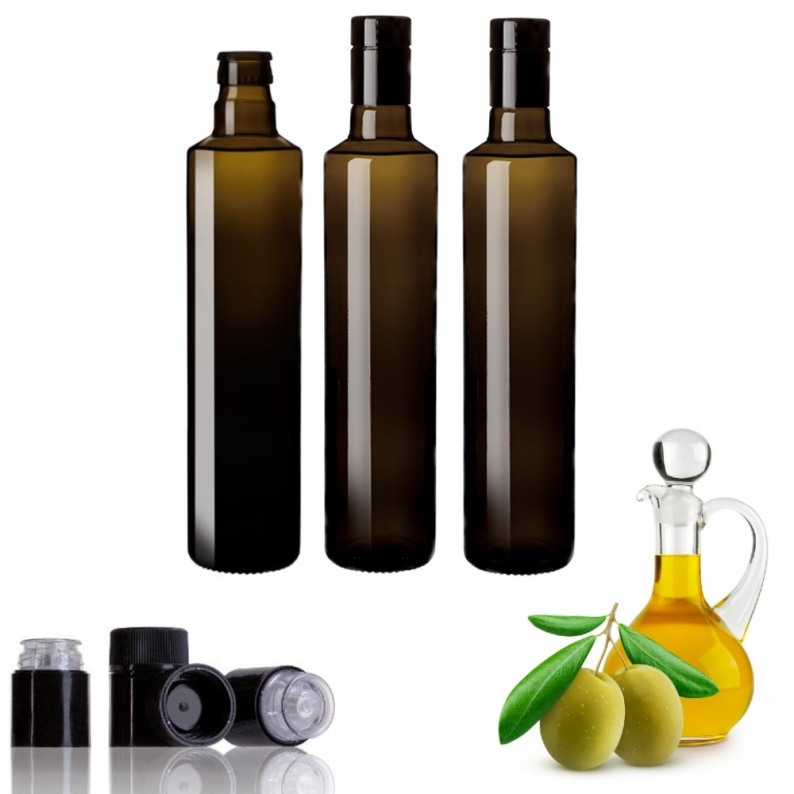 Imperdibile bottiglia per olio olivolio vetro verde con tappo salvagoccia novità 