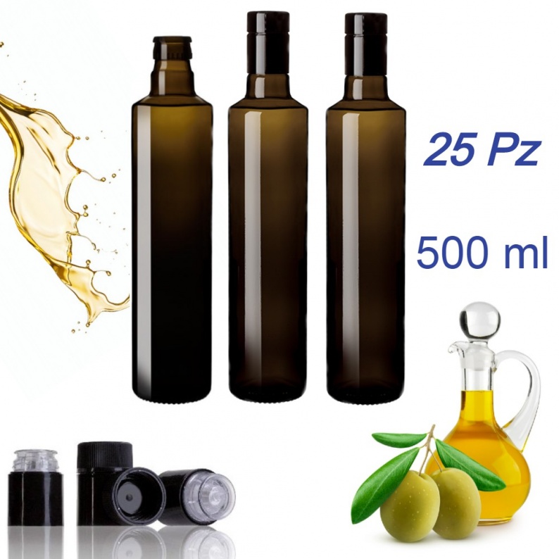 Bottiglia 1Lt per olio in vetro marasca con tappo - Ferramenta Conca d'Oro