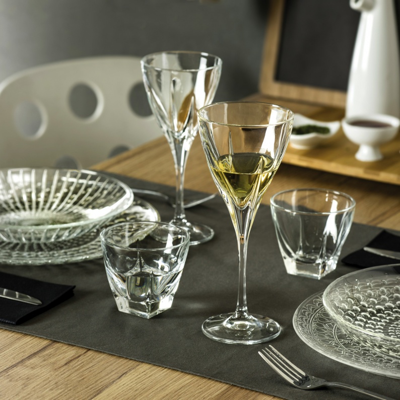 22 cl - RCR Adagio Calice Vino Bianco in Vetro - Set 6 Pezzi