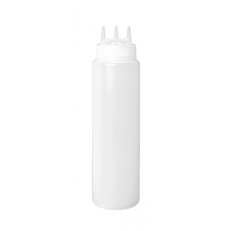 ZSWQ 3 Bottiglia Squeeze di Plastica Bottiglia per Squeeze con Tappi Senape Mayo Salsa Piccante per Cucinare a Prova di Perdite per Olio di Oliva Ketchup Trasparente Condimento Dispenser 