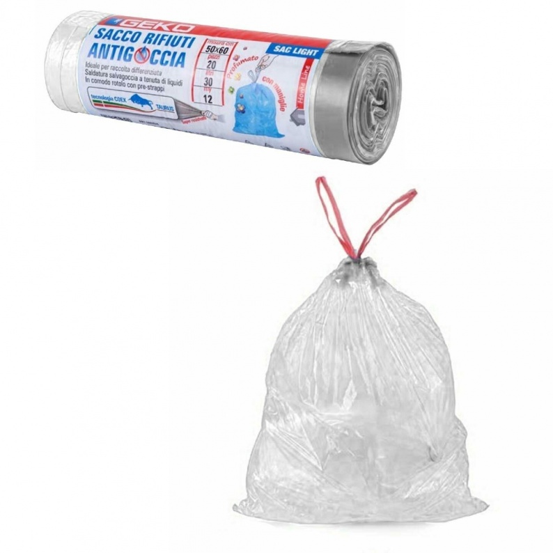 Febreze Sacchetti Per Spazzatura Fresh Clean Scent, Bianchi, 52 Pezzi, Con Tecnologia Odour Guard