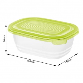 Pyrex Pure Glass Contenitore Rettangolare Ermetico con Coperchio 19x14x5cm 0.8 Litri
