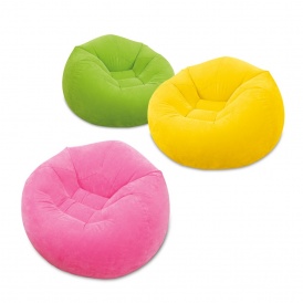 AVENLI Poltrona Gonfiabile Floccata Con Sgabello - PVC Impermeabile, Grigio/Nero, Per Interni/Esterni, Portabevande - Foto 3