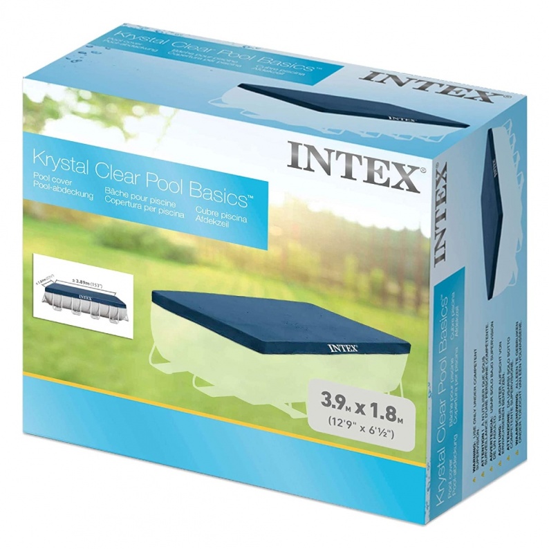 Telo di copertura per piscina rotonda intex easy in pvc blu 305x305x30 cm - cod. 28021