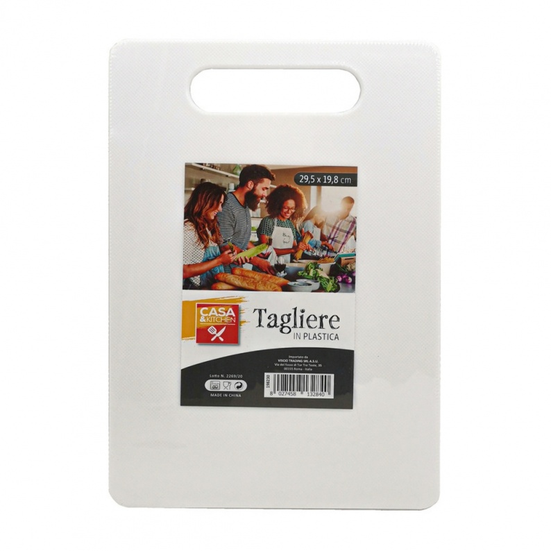 Grunwerg Tagliere In Polietilene Bianco 44x30x2.5 Cm - Codice Colore Per Sicurezza Alimentare, Resistente Al Calore Fino A 90°C