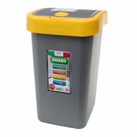 Pattumiera A Pedale Curver Compatta 50L – Inox, Chiusura Lenta E Piedini Antiscivolo