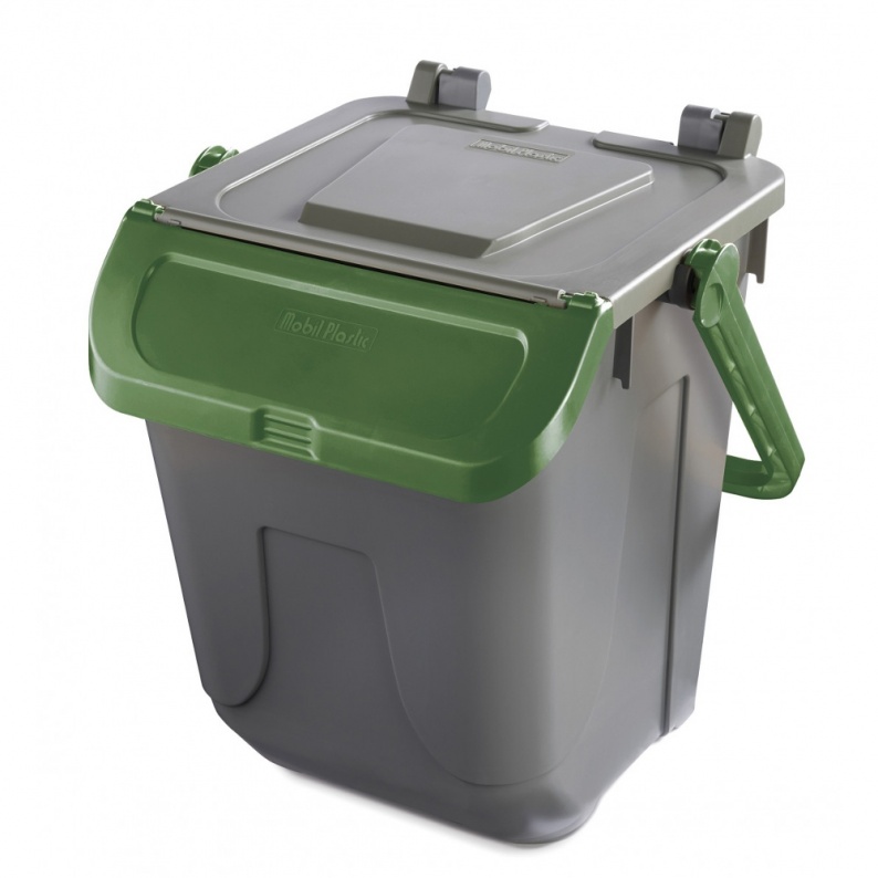 Bidone carrellato per raccolta differenziata - 240 L - rosso - MobilPl
