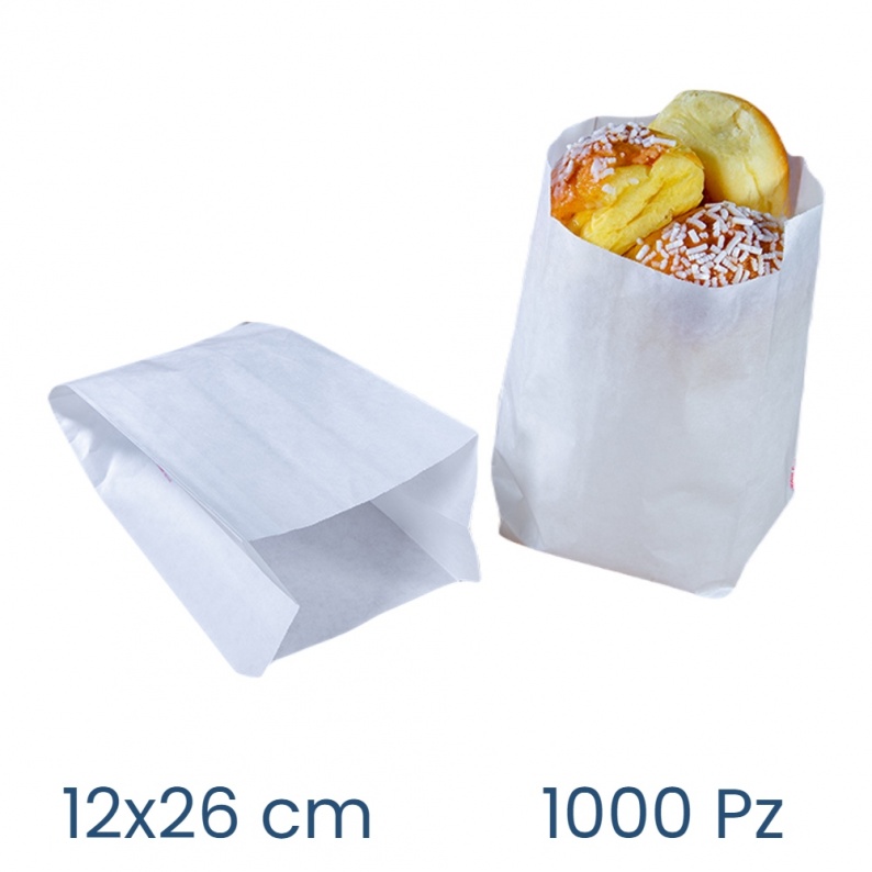 Sacchetto Carta Antigrasso Bianco 20x13/10cm (5000 Pezzi - Foto 9