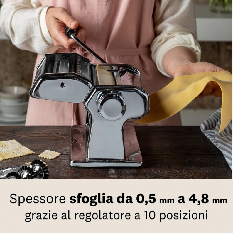 Macchina per la Pasta Manuale in Acciaio Inossidabile Macchina per la Pressa per Pasta Manuale per Casa Spessore Regolabile