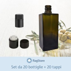 Lotto Di 35 Bottiglie In Vetro Da 500 Ml Con Tappo Salvagoccia - Per Oli, Salse, Liquori, Ideale Per Conserve