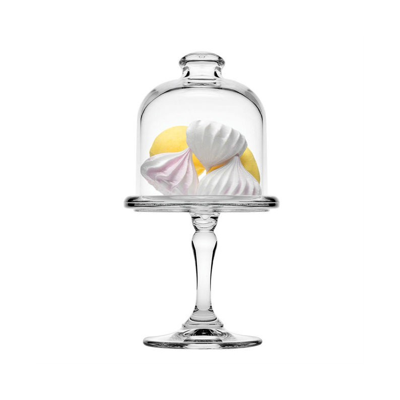 Relaxdays Alzatina Per Dolci E Frutta In Vetro Stile Cristallo – Base Oro, H 11 Cm X D 25 Cm