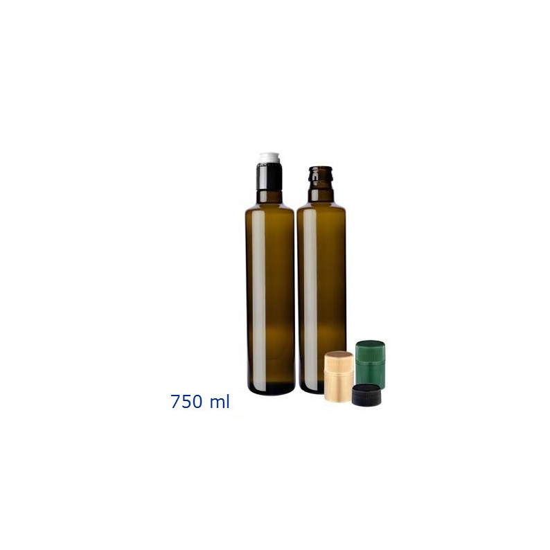Bottiglie rotonde per confezionamento olio oliva per ristoranti