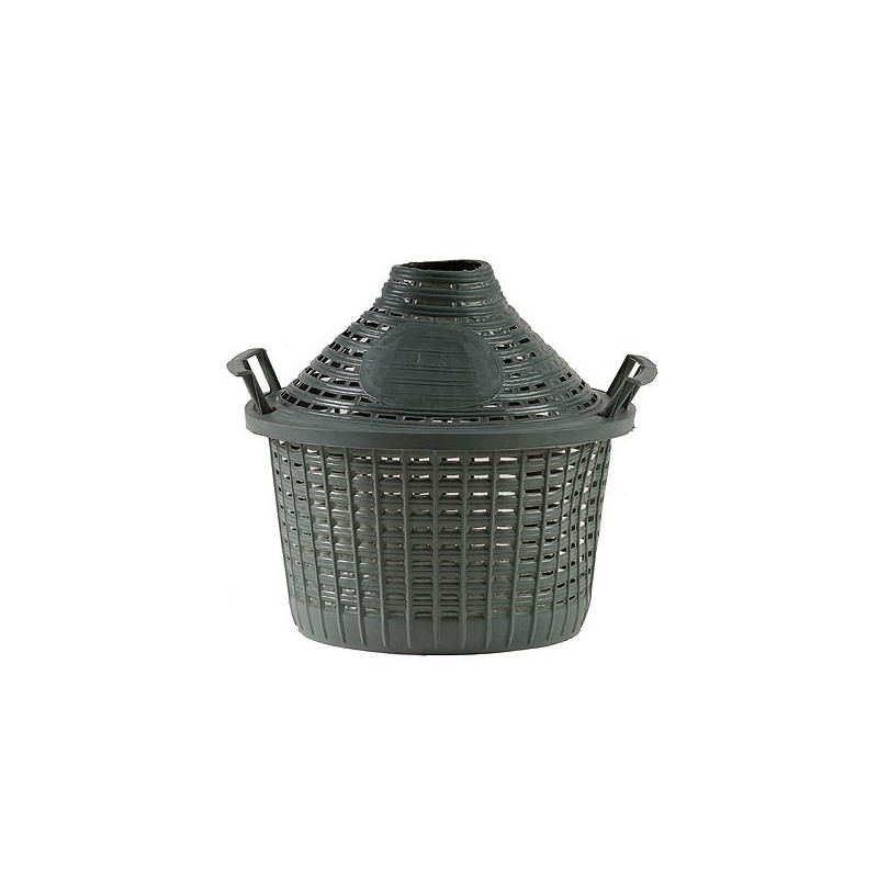 Damigiana In Vetro Da 25 Litri, Bocca Larga, Con Cesto In Plastica E Tappo, Per Conserve, Vino, Olio