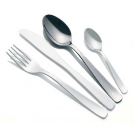 EME - Set 24pz Posate Vetrina Salvaspazio Vero Manhattan Bianco Made In Italy S4vr Mh19