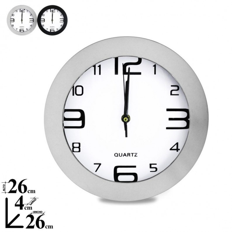 NeXtime Alex RC Orologio Da Parete Radiocontrollato - Design In Metallo E Plastica Con Vetro Curvo, Nero, Funziona Con 1 Batteria AA (non Inclusa)