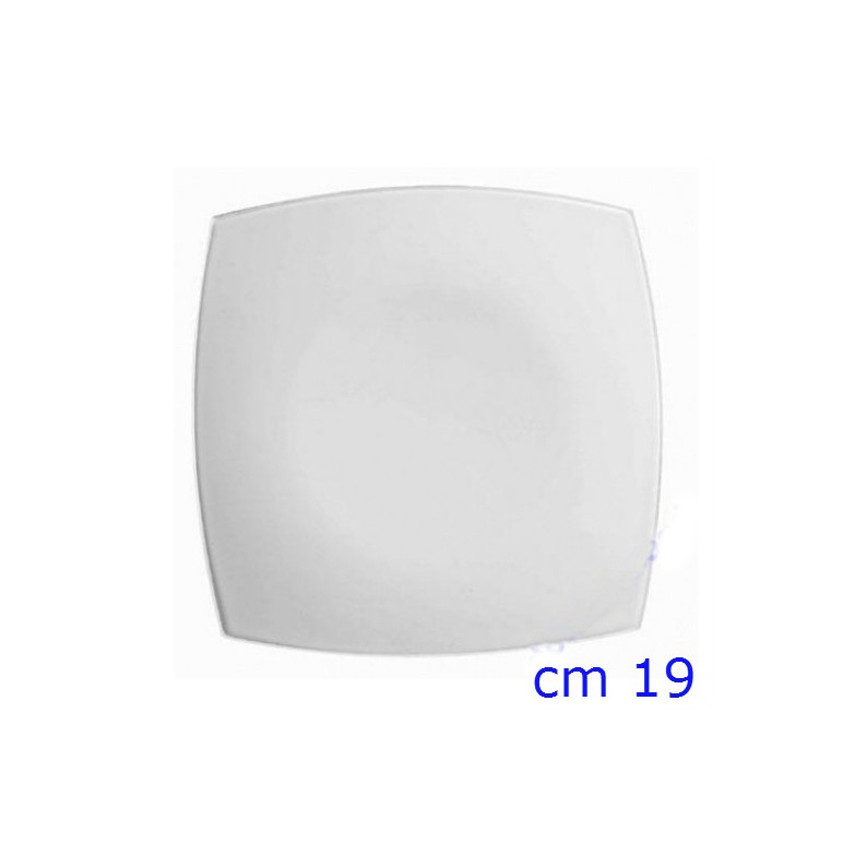 colore Lacor-Piatto quadrato in melamina bianco 19 x 19 x 4 cm 