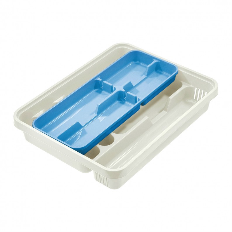 Range-couverts Tontarelli Mixy Double Bleu 31 x 39,5 x 7 cm (12 Unités) | Leroy Merlin