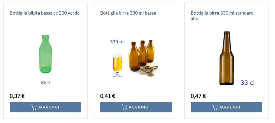 acquista bottiglie di vetro in offerta