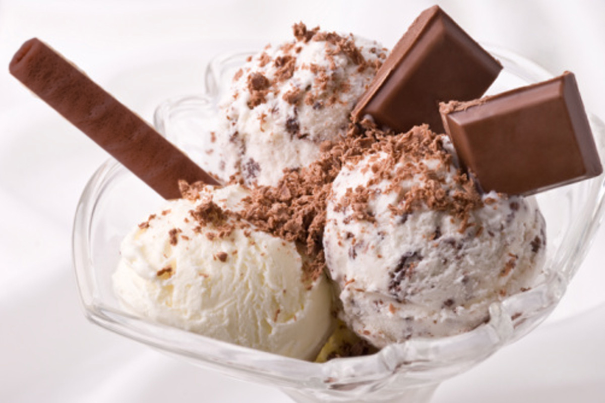 Coppa di gelato al cioccolato