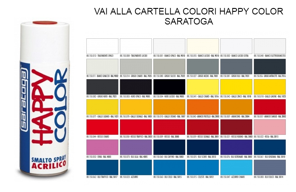 Cartella colori vernici spray Saratoga