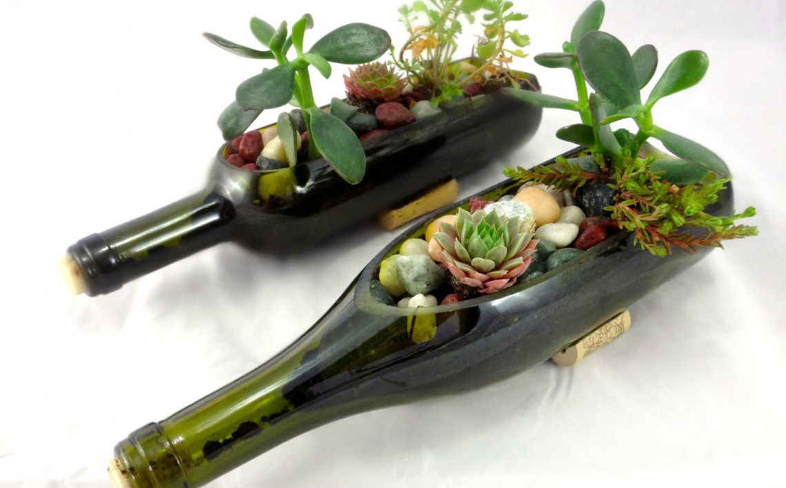 idee per riciclare le bottiglie di vetro
