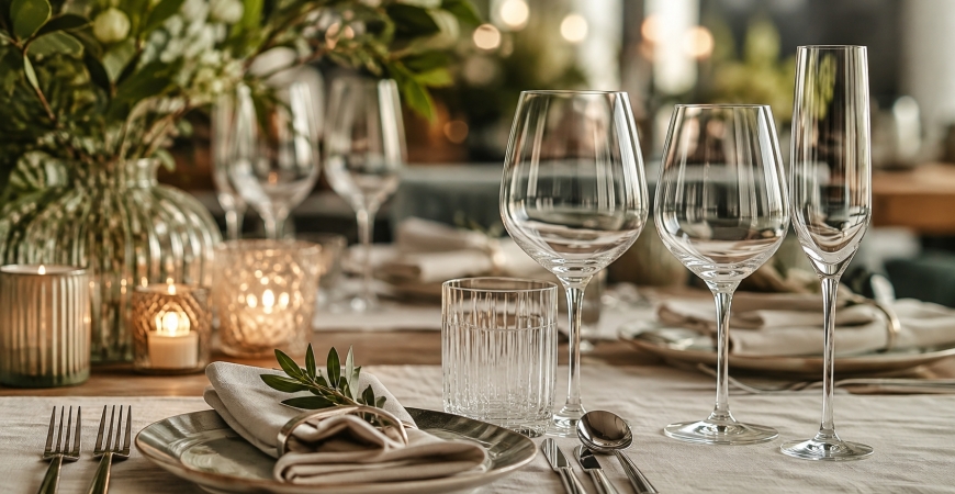 Come disporre i bicchieri a tavola: guida completa tra galateo e mise en place