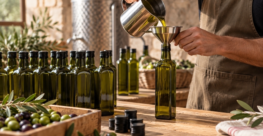 Come imbottigliare l'olio extravergine di oliva: quali bottiglie scegliere?