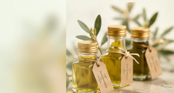 Kit bomboniere olio con bottigliette in vetro